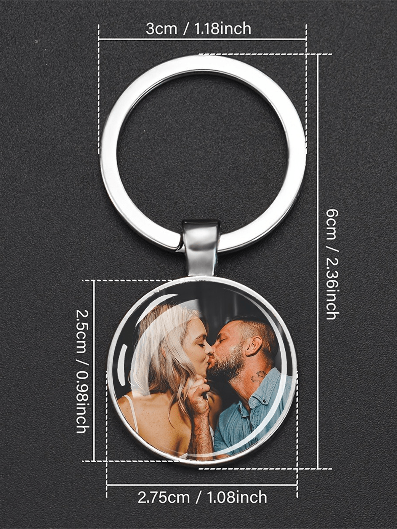 Custom Photo Glass Dome Keychain